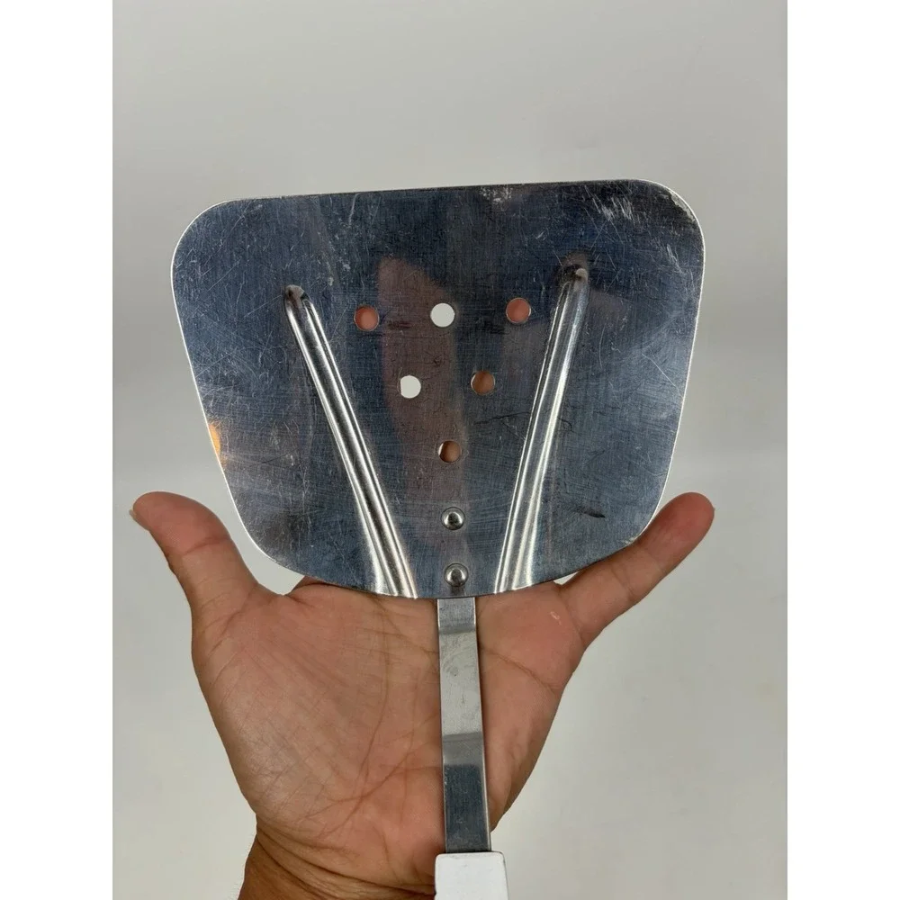 Vintage Stainless Steel Wide Spatula Turner Pink Floral Handle USA Retro Kitchen
